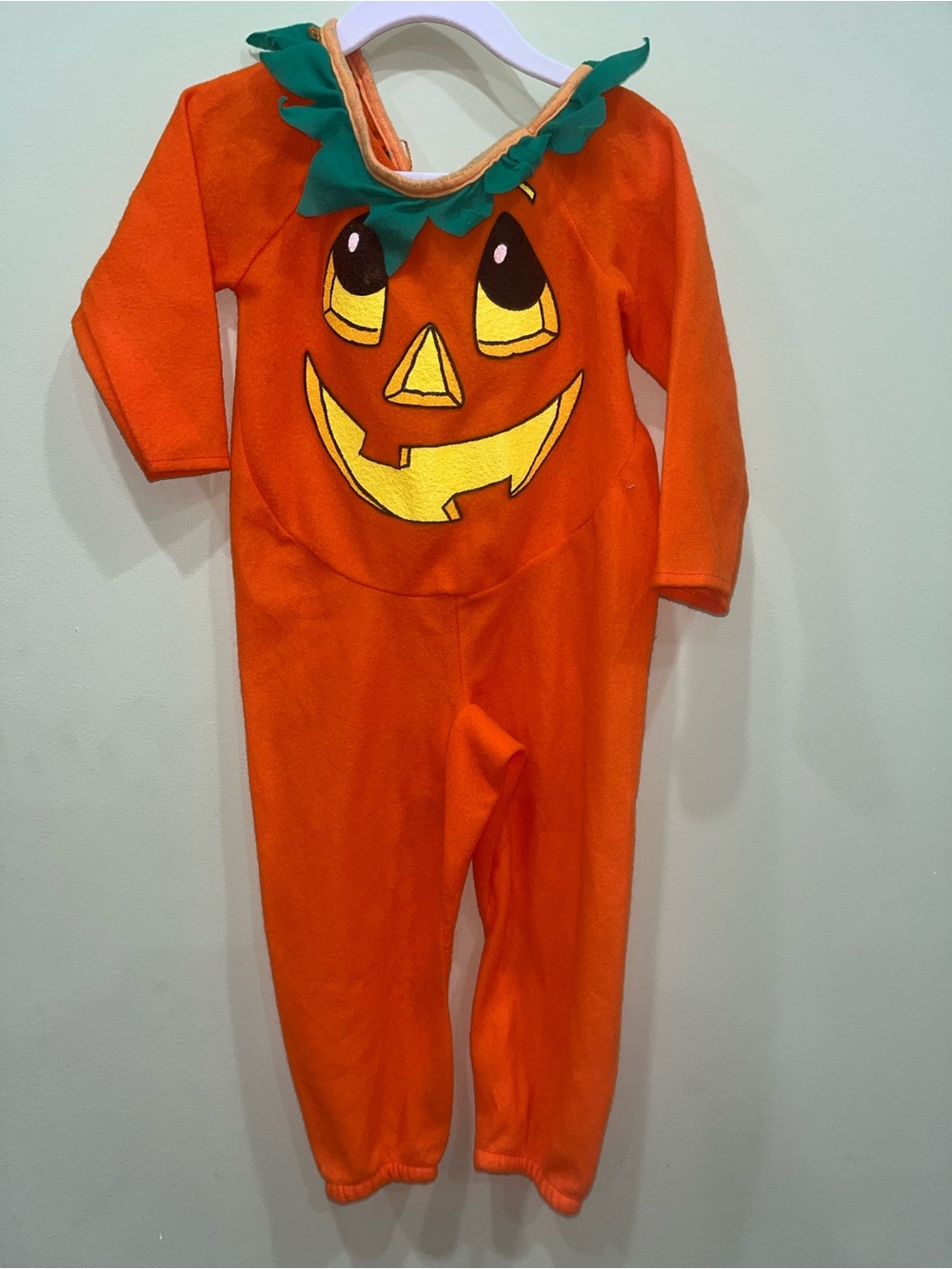 Vintage Rubie's Pumpkin One Piece Jumpsuit Costume Toddler Size 2-4